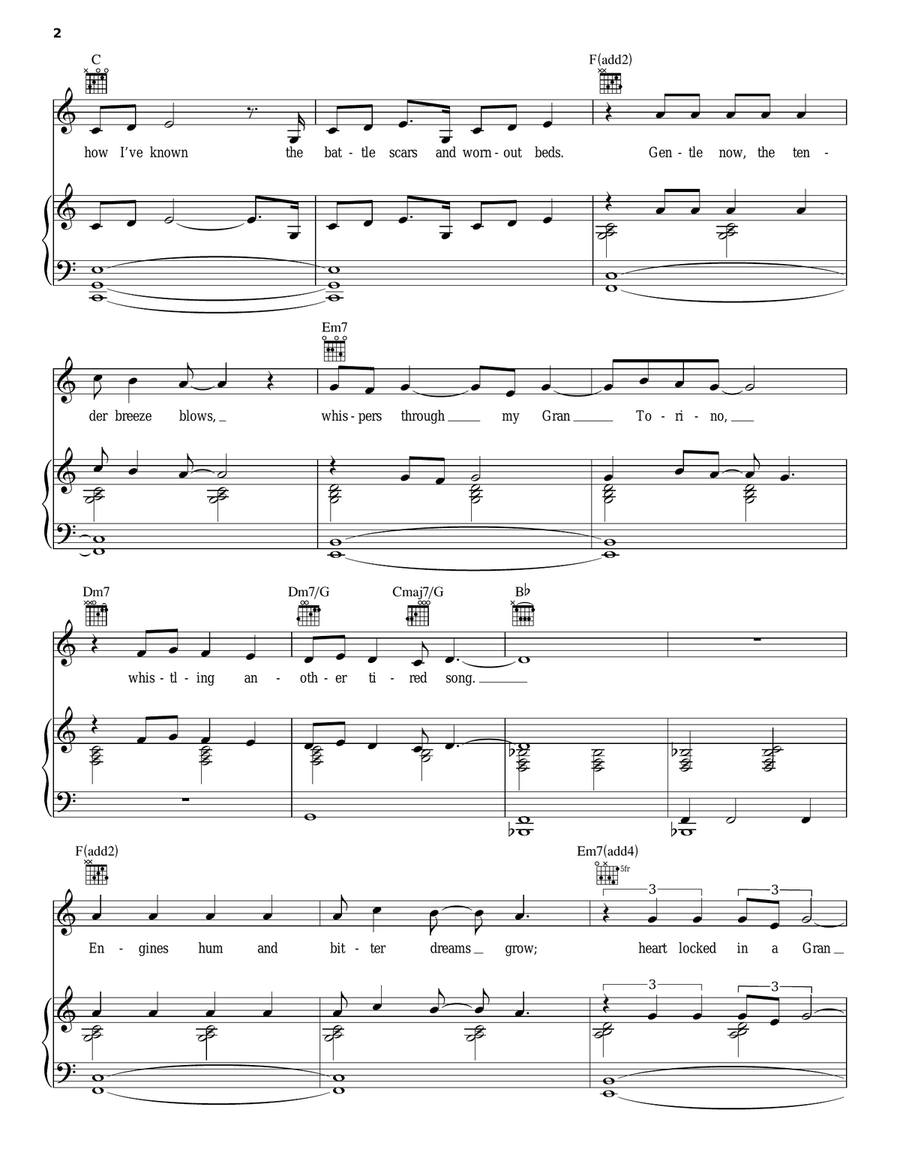 Gran Torino Piano, Vocal, Guitar scores gallery preview page 2