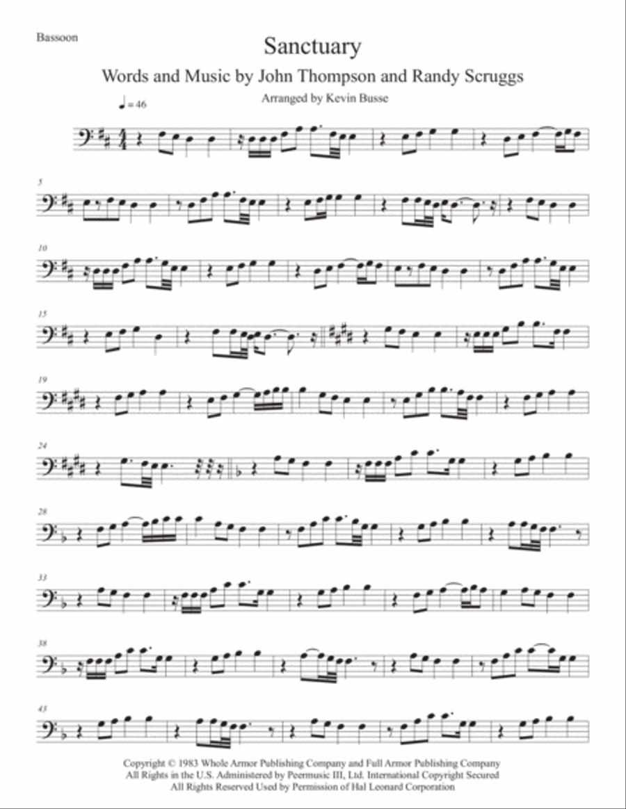 Sanctuary Bassoon Solo scores gallery preview page 1
