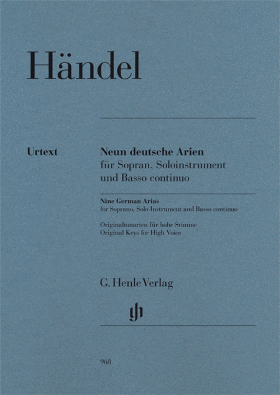 9 German Arias Soprano/Instr/Basso Continuo Voice Solo scores gallery preview page 1