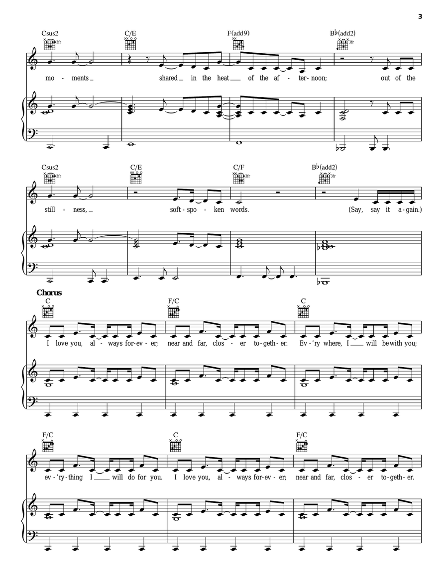 I Love You Always Forever Piano, Vocal, Guitar scores gallery preview page 3