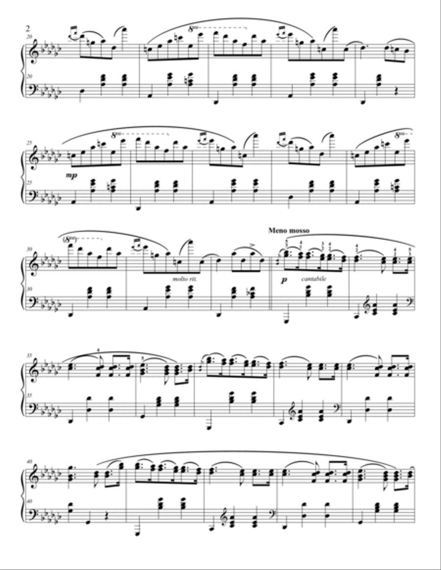 Chopin Waltz in G flat Major Op.70, No.1 Piano Solo scores gallery preview page 2