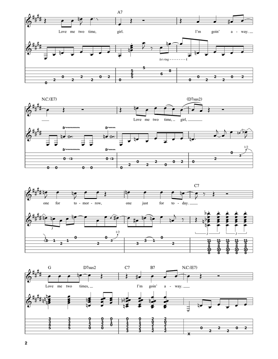 Love Me Two Times Love Me Two Times Guitar Tablature scores gallery preview page 2