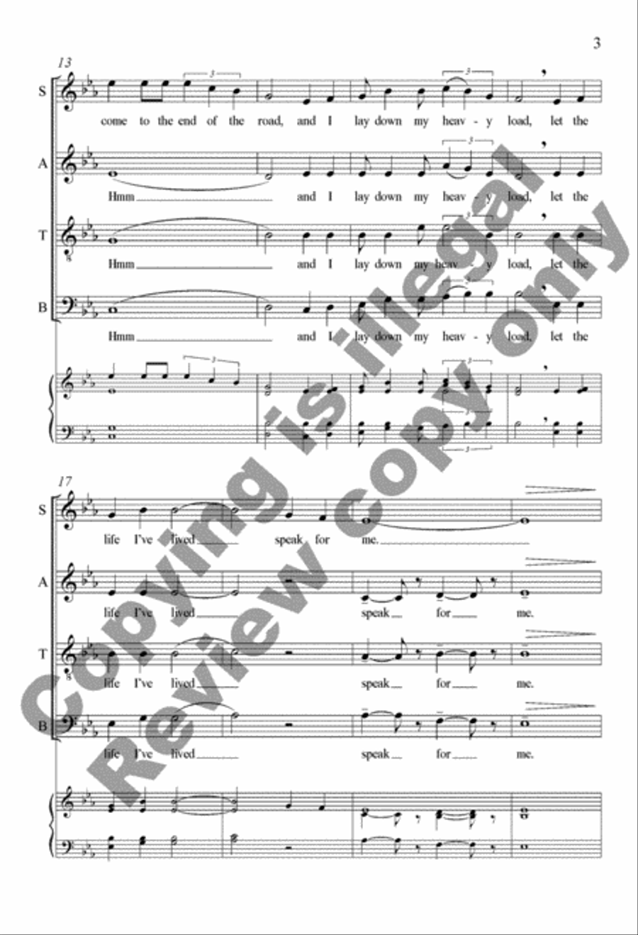 Let the Life I've Lived Speak for Me 4-Part scores gallery preview page 4