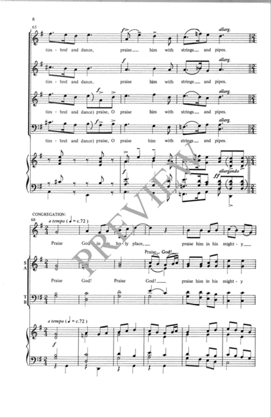 Praise God! Praise God! 4-Part scores gallery preview page 9