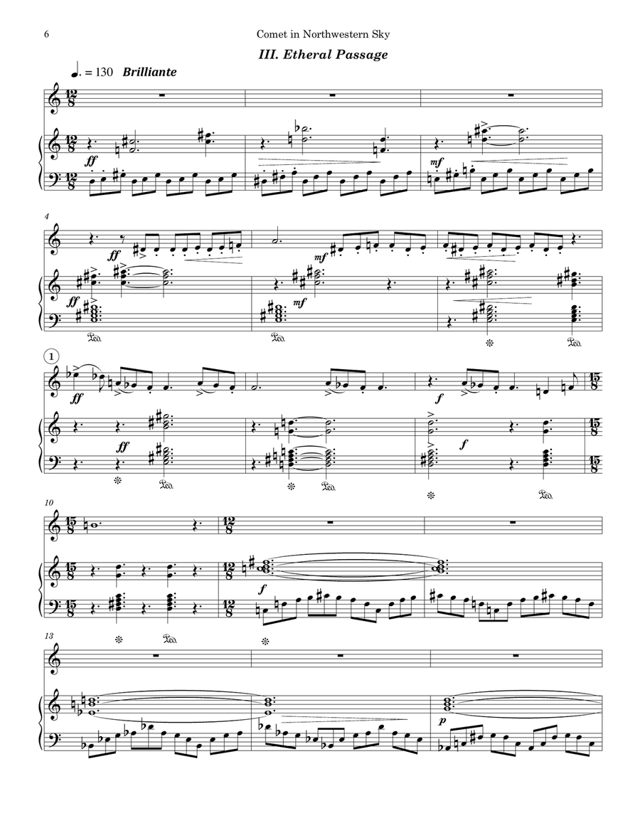 Comet in Northwestern Sky Chamber Music scores gallery preview page 6