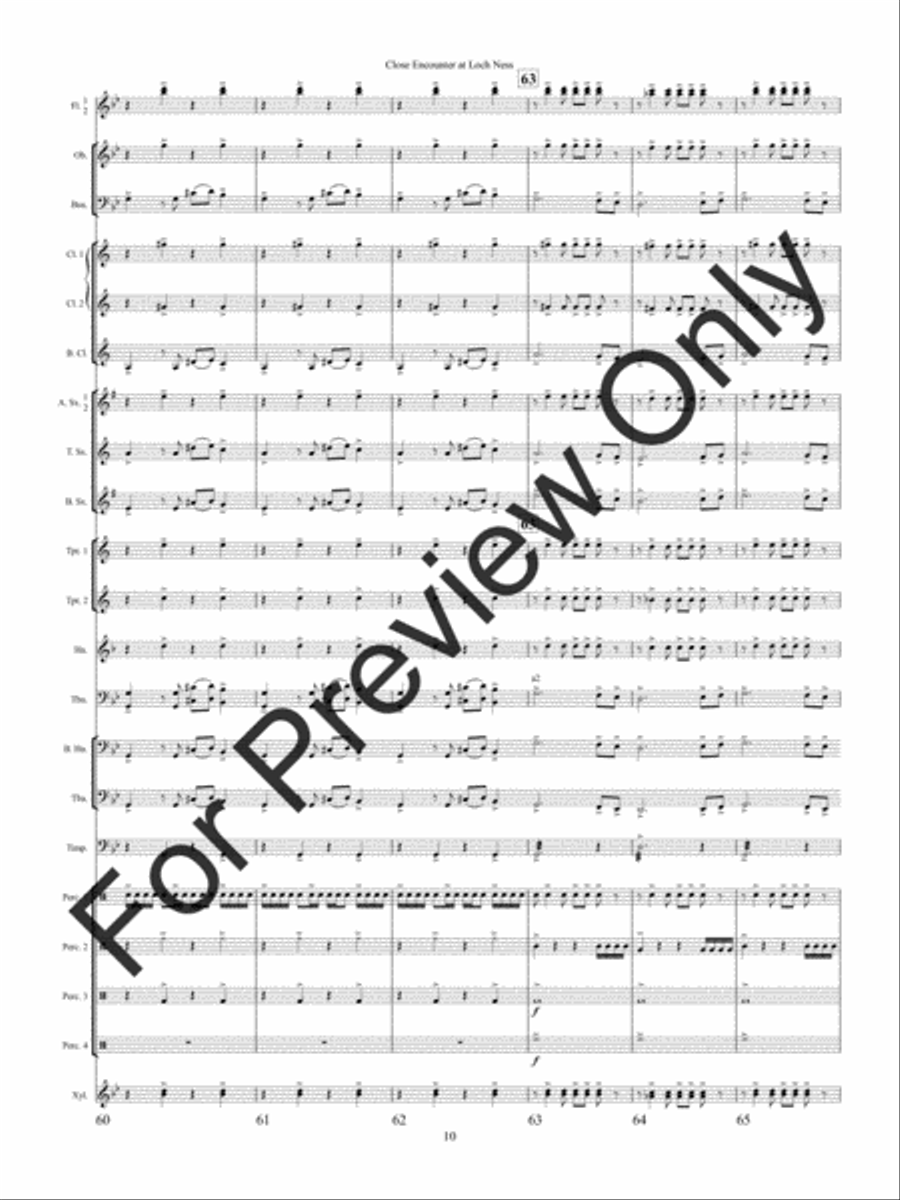 Close Encounter at Loch Ness (Score) Concert Band scores gallery preview page 13