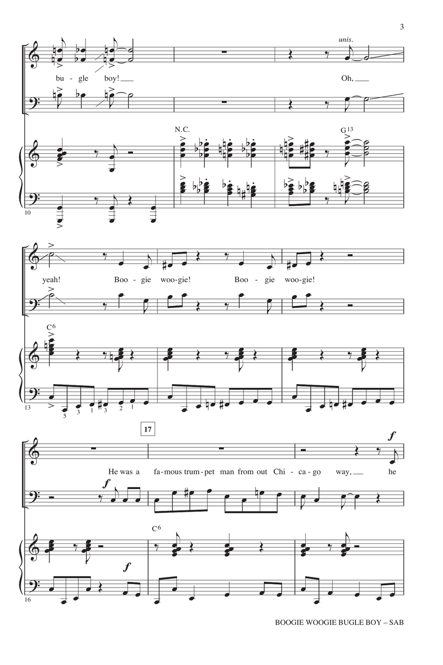 Boogie Woogie Bugle Boy (arr. Mark Brymer) 3-Part scores gallery preview page 2