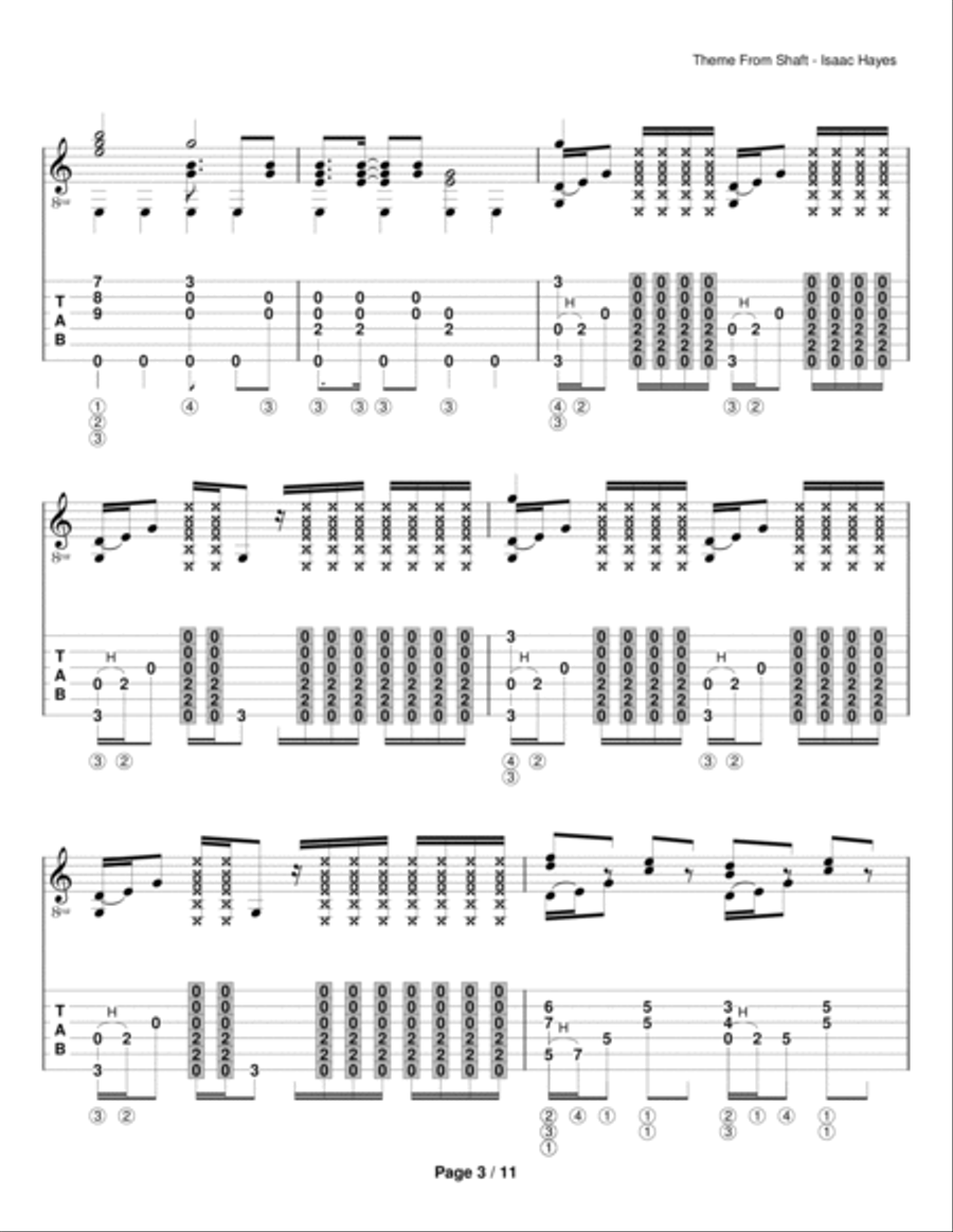 Theme From Shaft Electric Guitar scores gallery preview page 3