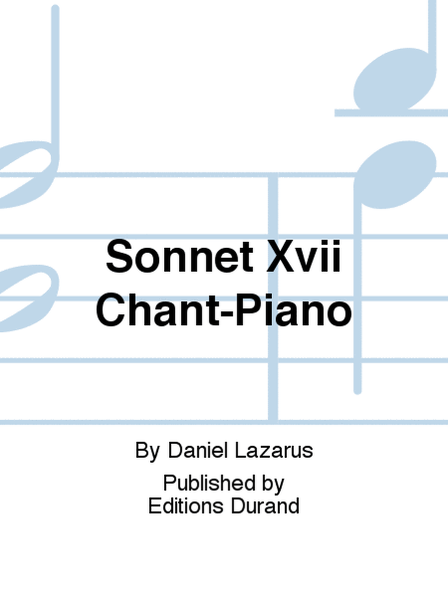 Sonnet Xvii Chant-Piano