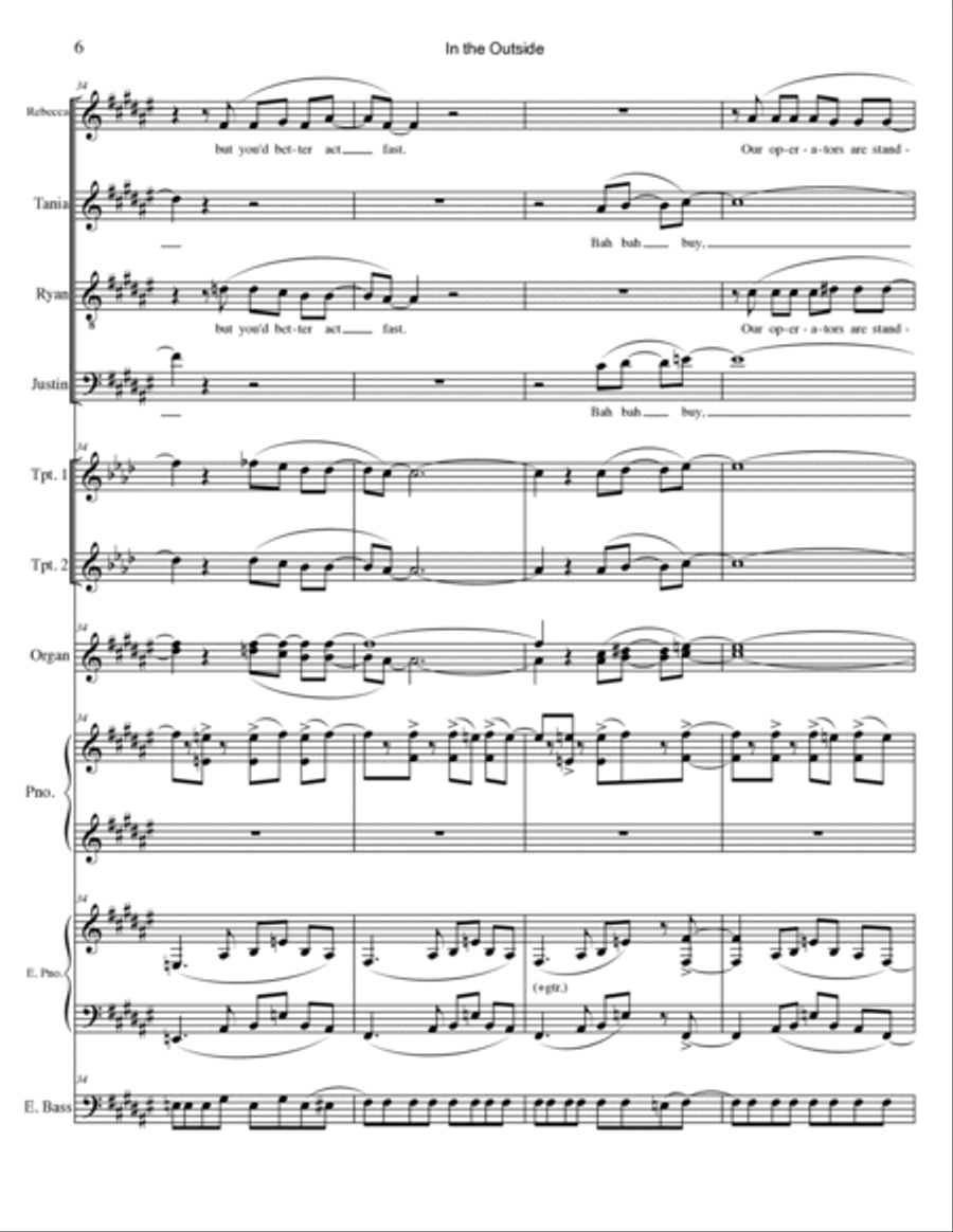 In the Outside Piano, Vocal, Guitar scores gallery preview page 6