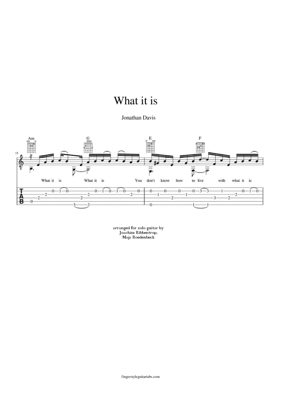 What It Is Guitar Tablature scores gallery preview page 1