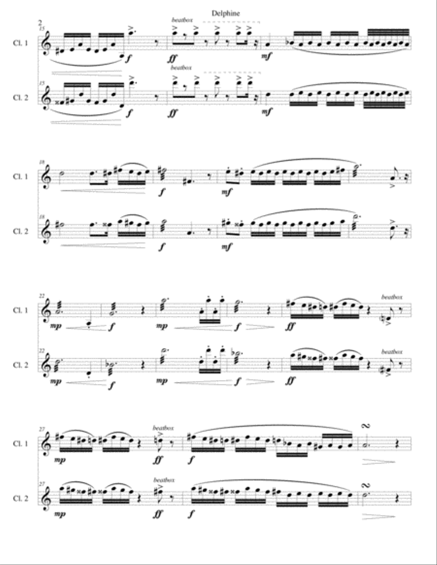 Delphine - all 5 versions for clarinets Clarinet Solo scores gallery preview page 4