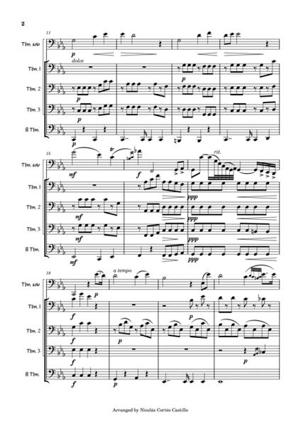 Carl Maria von Weber Romance for Trombone and Trombone Quartet image number null