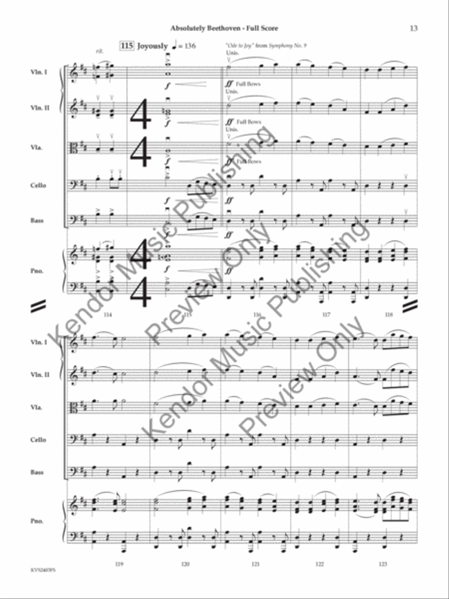 Absolutely Beethoven (Score) String Orchestra scores gallery preview page 14