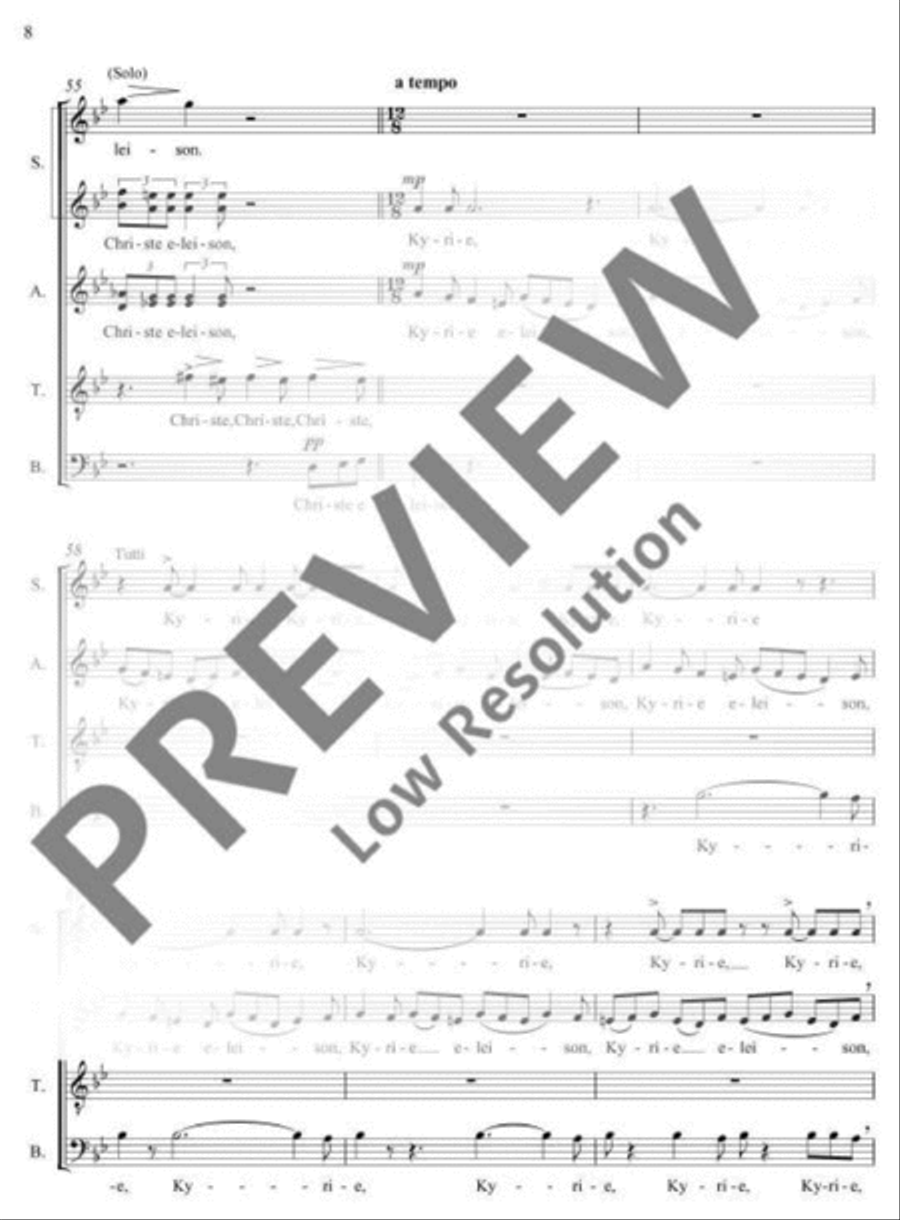 Missa brevis 4-Part scores gallery preview page 9