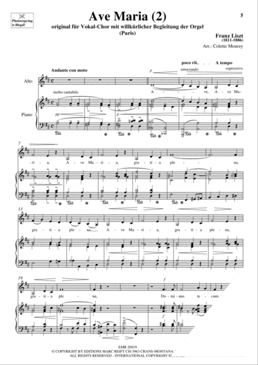 100 Ave Maria Volume 6 Alto Voice scores gallery preview page 5