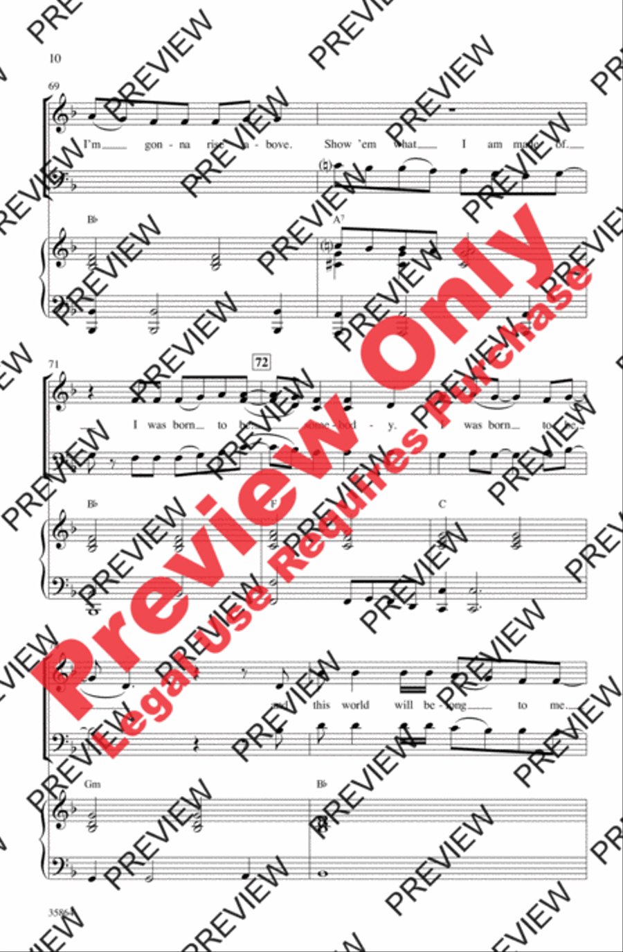 Born to Be Somebody (from Never Say Never) 3-Part scores gallery preview page 10