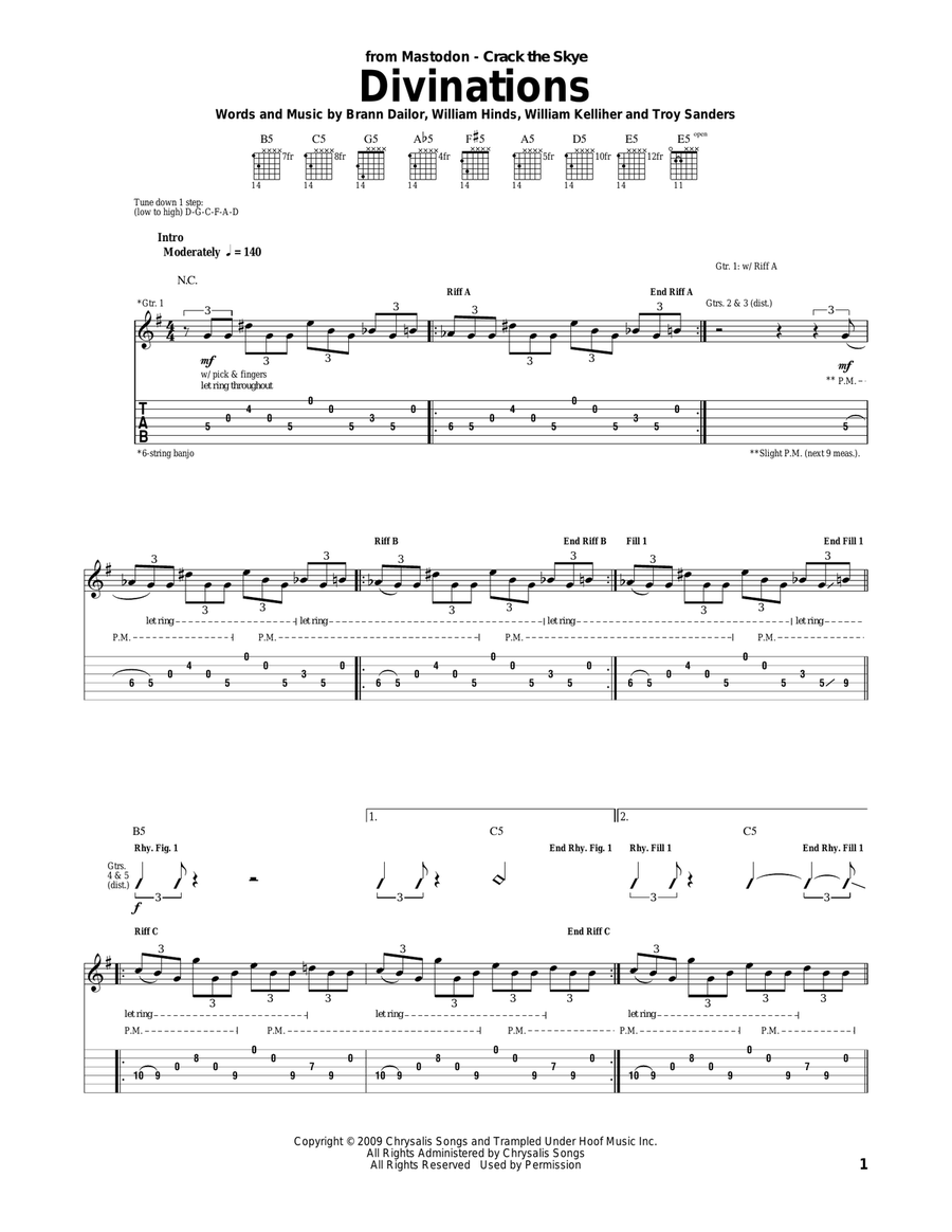 Divinations Acoustic Guitar scores gallery preview page 1