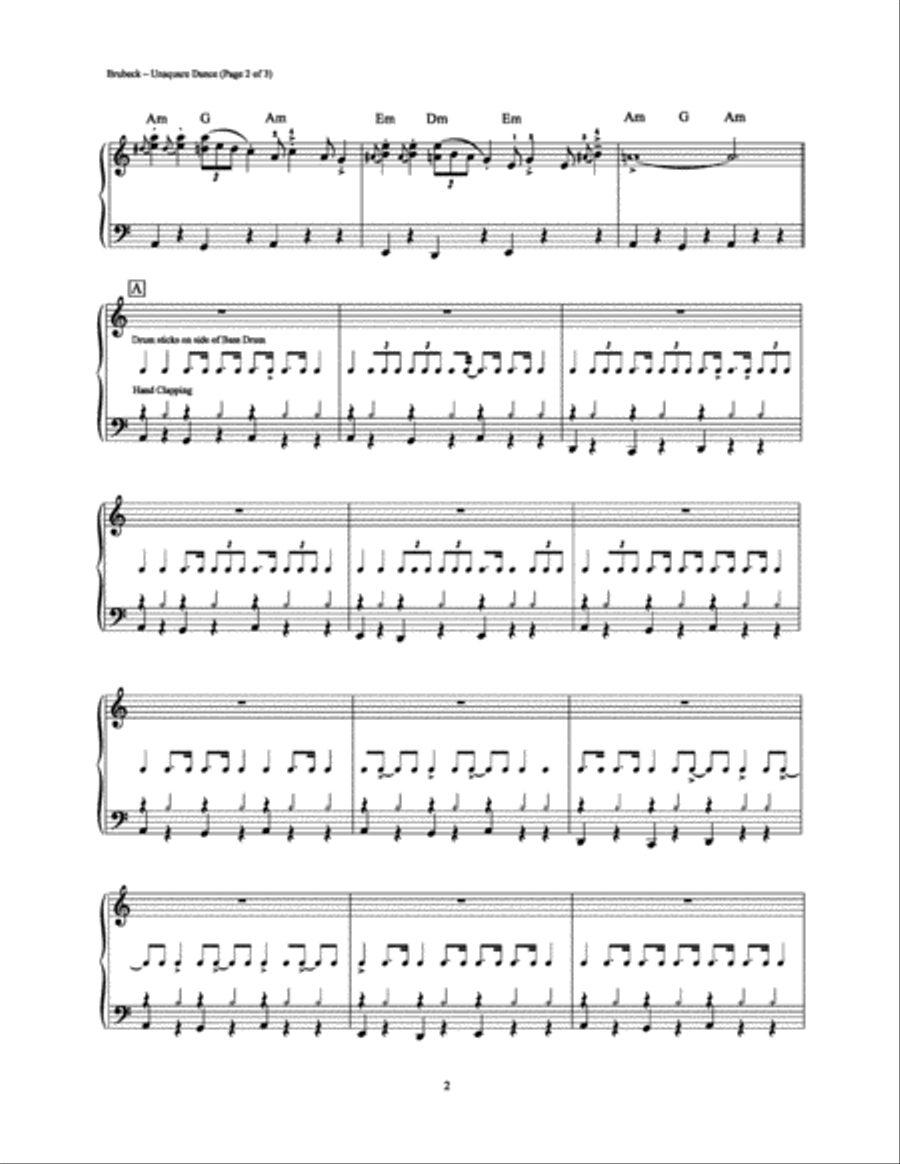 Unsquare Dance Unsquare Dance Piano Solo scores gallery preview page 2