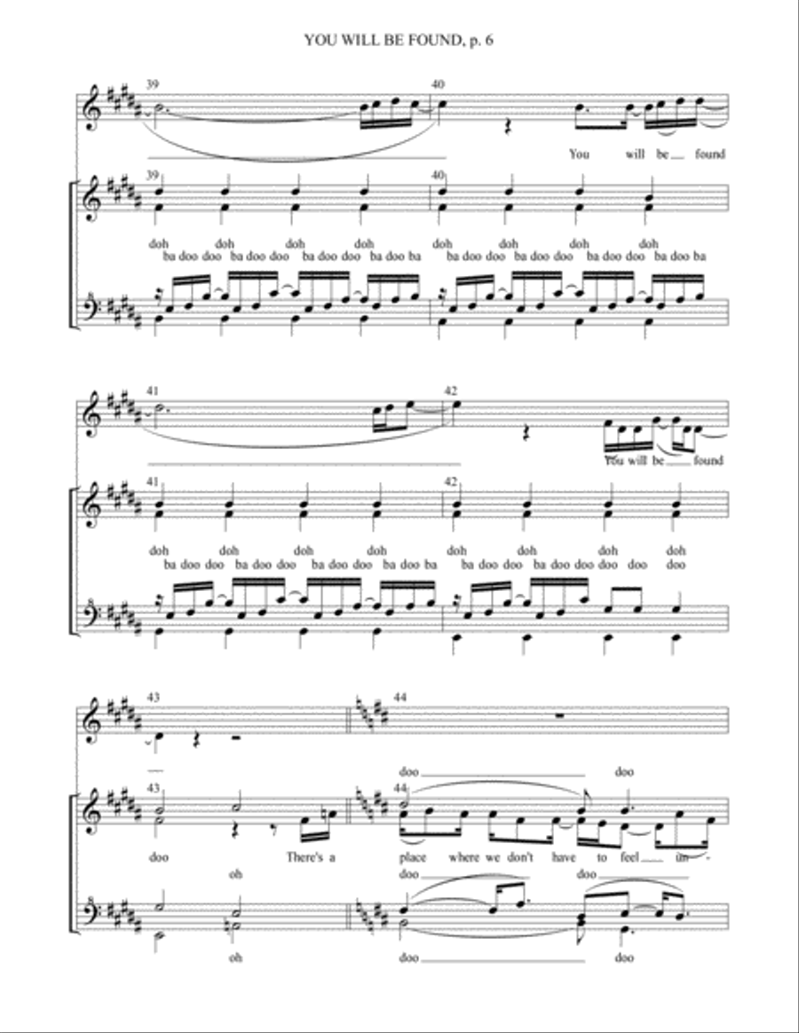 You Will Be Found You Will Be Found SSAA scores gallery preview page 6
