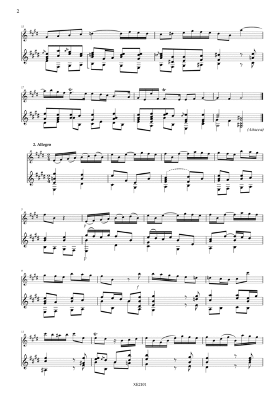 Violin Sonata in E Major, Op.1 n.15 - HWV 373 String Duet scores gallery preview page 2