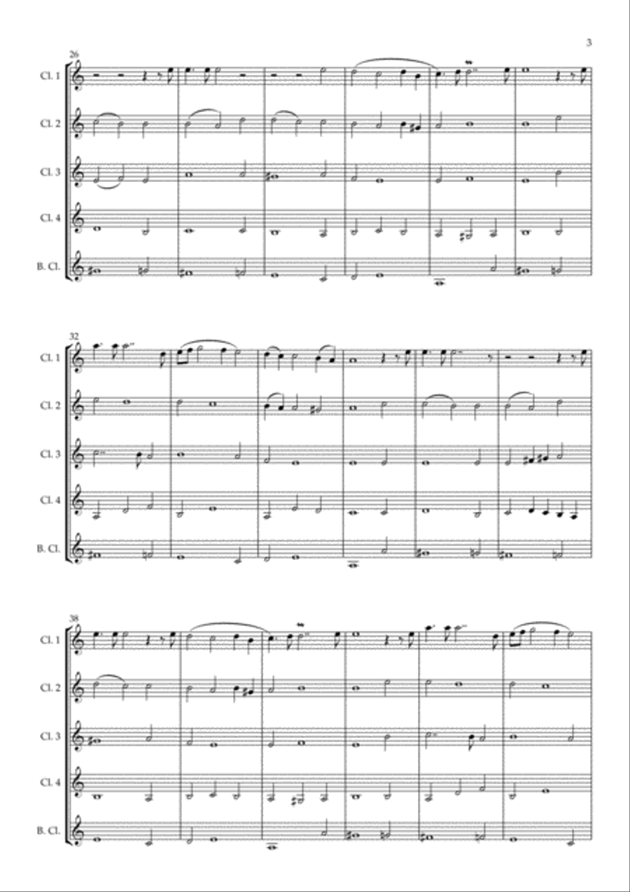 Dido's Lament arranged for Clarinet Quintet Clarinet Quintet scores gallery preview page 5