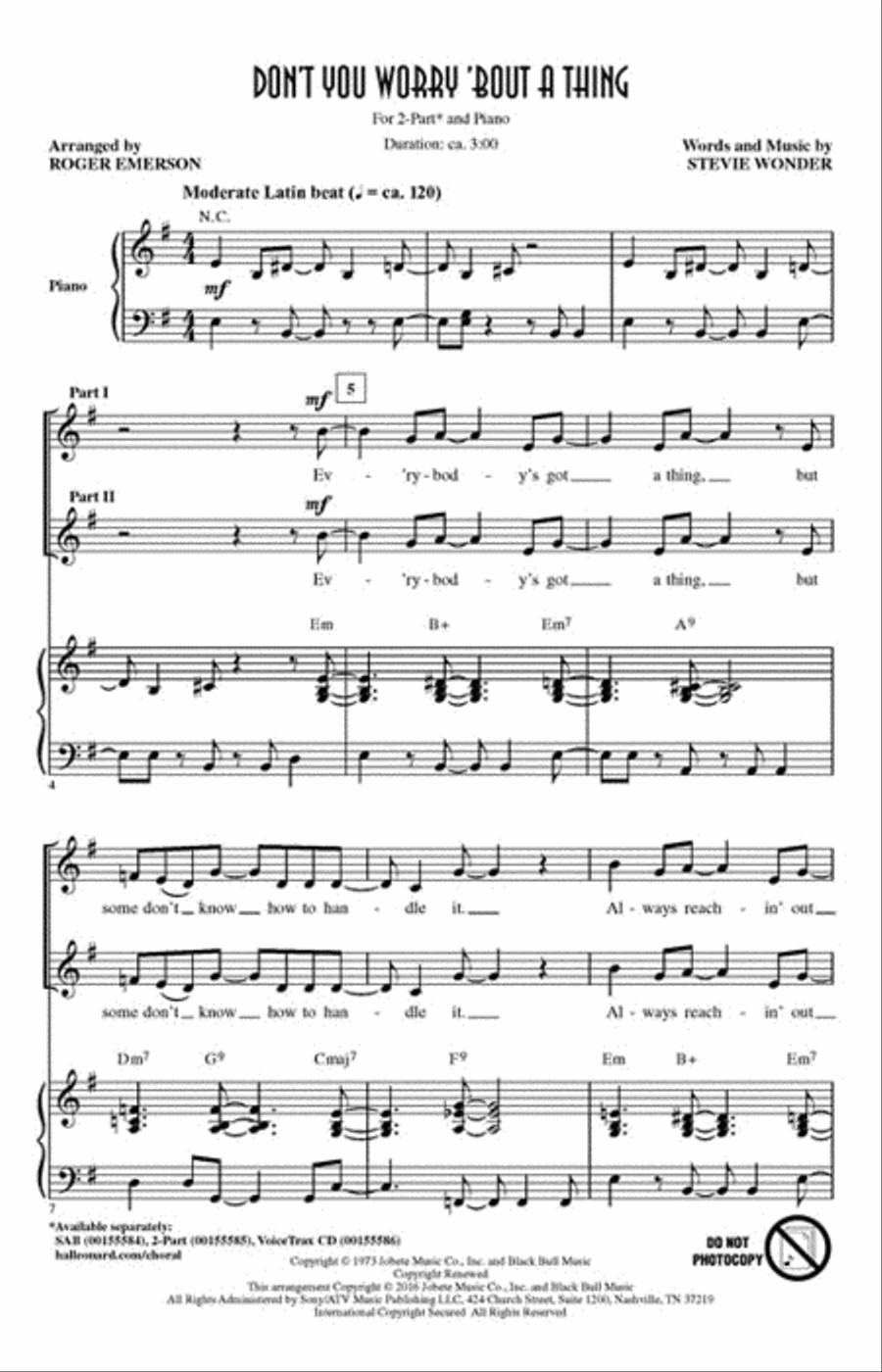 Don't You Worry 'Bout a Thing 2-Part scores gallery preview page 2
