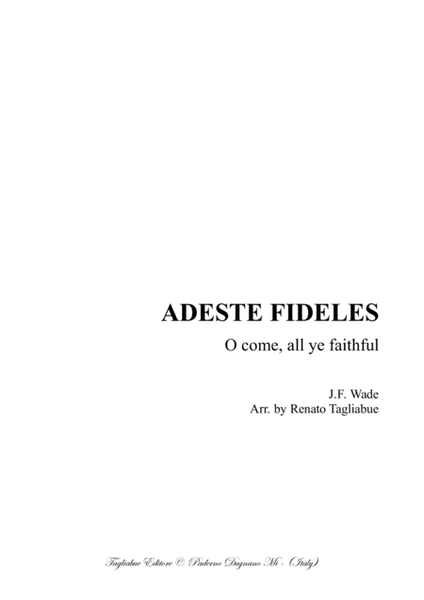 ADESTE FIDELES - O come, all ye faithful - Arr. for Soprano, Alto, Cantus and Organ image number null