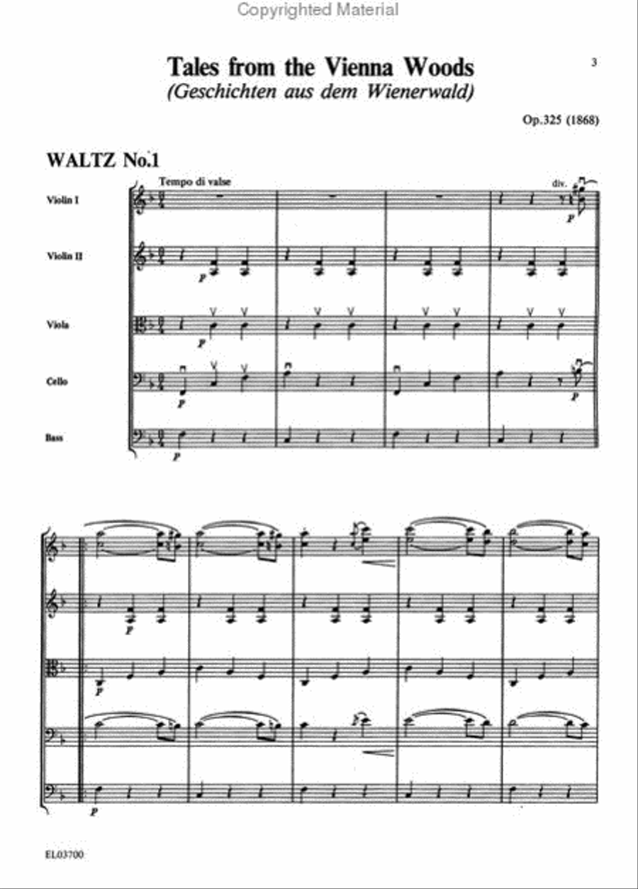 The Best of Johann Strauss, Jr. Waltzes (For String Quartet or String Orchestra) String Quartet scores gallery preview page 2