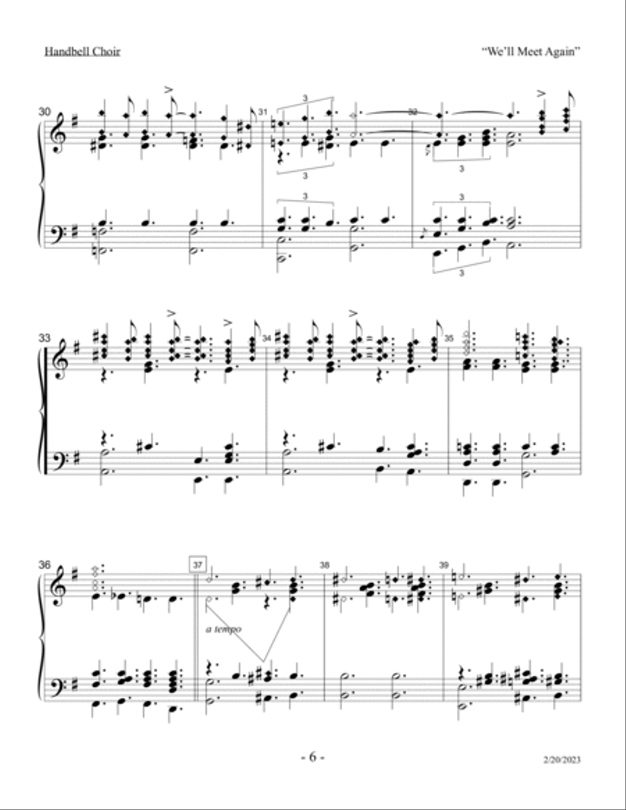 We'll Meet Again Handbell Choir scores gallery preview page 6