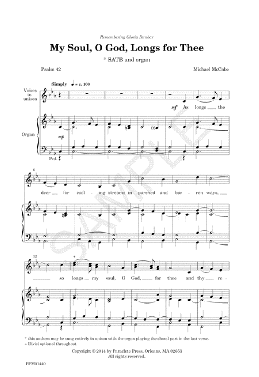My Soul, O God, Longs for Thee 4-Part scores gallery preview page 4