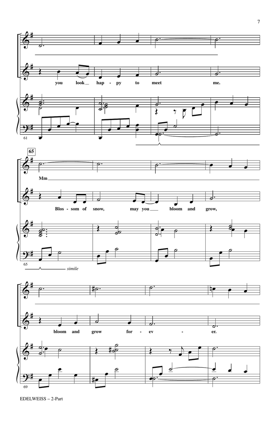 Edelweiss (from The Sound Of Music) 2-Part scores gallery preview page 6