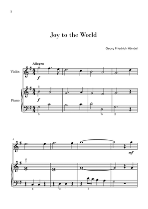 Joy to the World (for Violin and Piano Beginners)