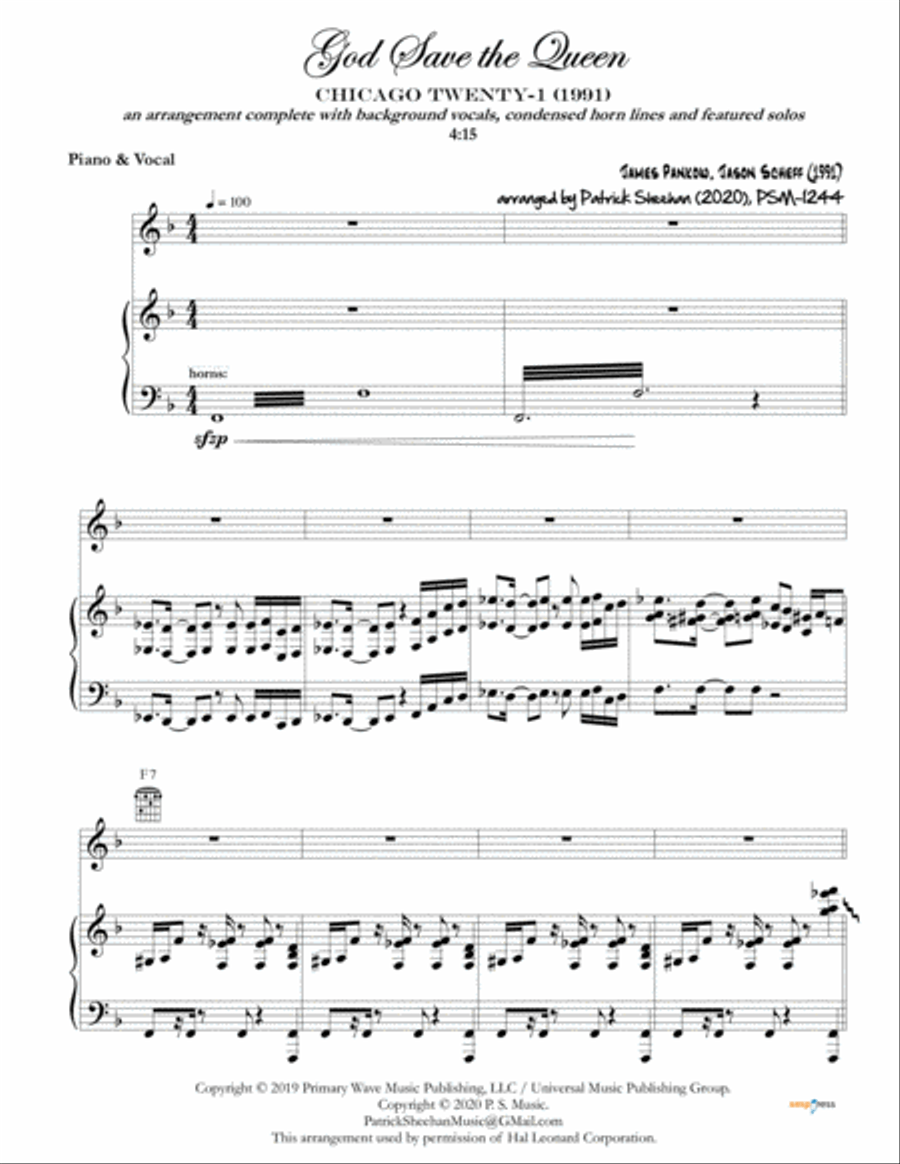 God Save The Queen Voice scores gallery preview page 1