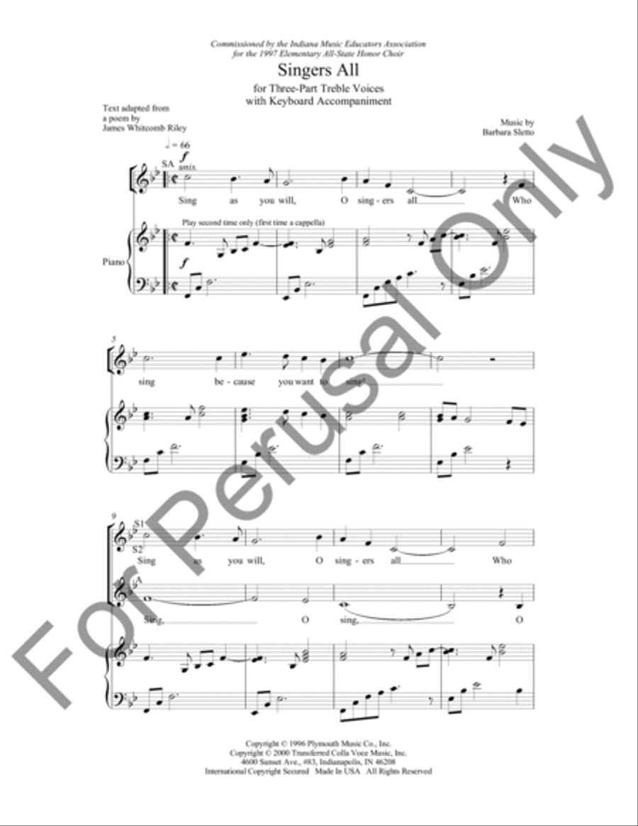 Singers All SSA scores gallery preview page 2