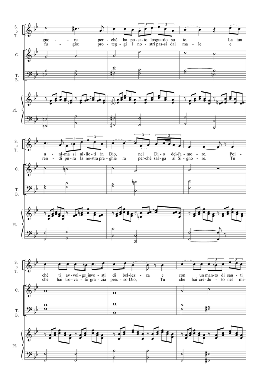 AVE MARIA by SCHUBERT - Arr. for Solo, Choir ATB and Piano/Organ ATB scores gallery preview page 2