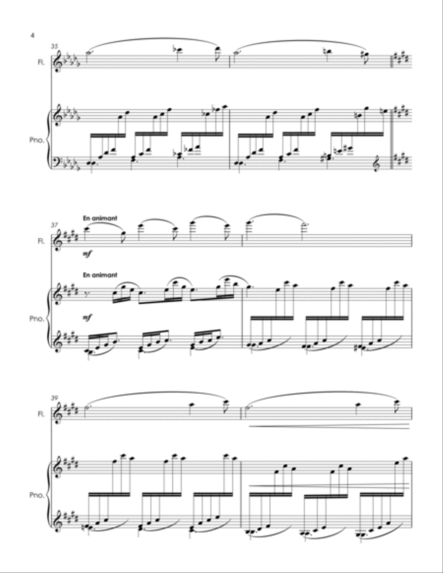 Clair De Lune (Debussy) - flute and piano with FREE BACKING TRACK Flute Solo scores gallery preview page 6