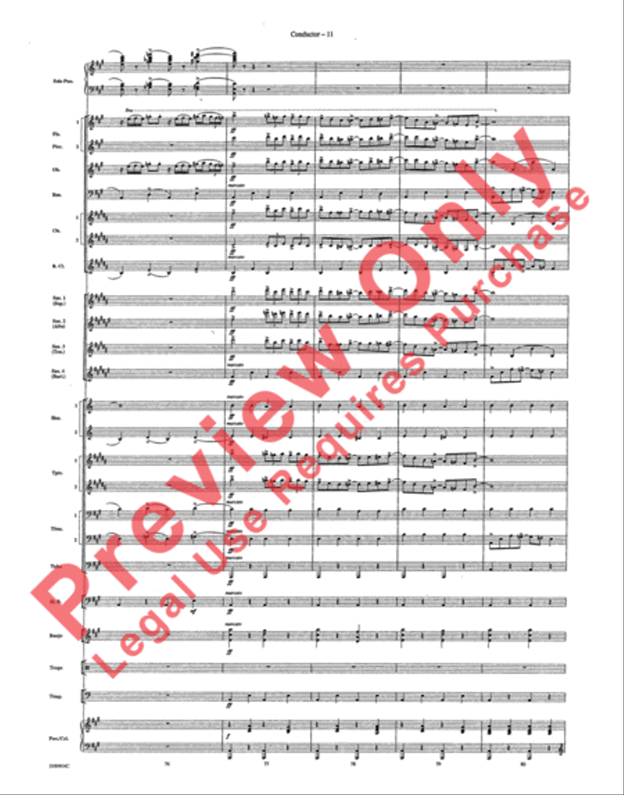 Rhapsody in Blue (Setting for Piano and Wind Ensemble) Concert Band scores gallery preview page 18
