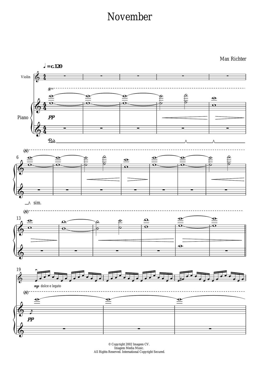 November Violin Solo scores gallery preview page 1