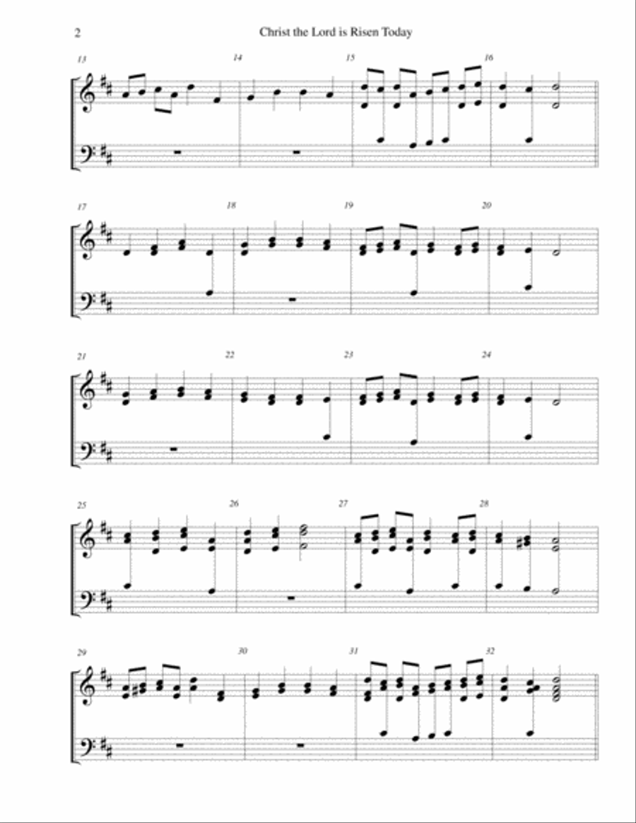 Christ the Lord is Risen Today (Jesus Christ is Risen Today) - for 2-octave handbell choir 2-Octaves scores gallery preview page 2