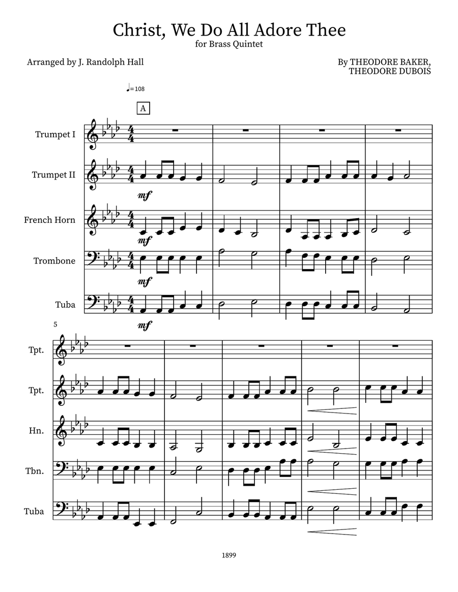Christ, We Do All Adore Thee Small Ensemble scores gallery preview page 1