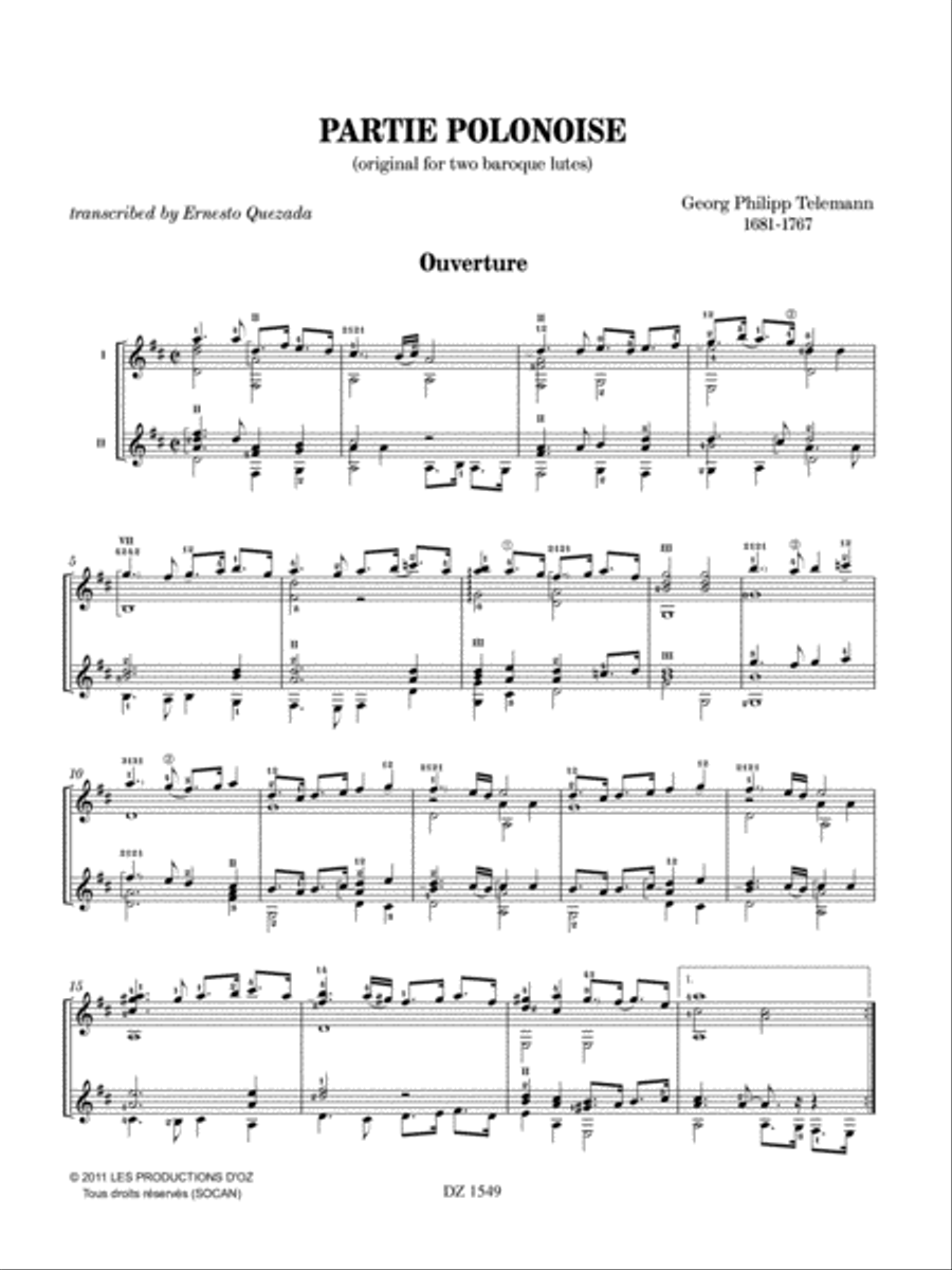 Partie polonaise (orig. for 2 baroque lutes) Lute scores gallery preview page 3