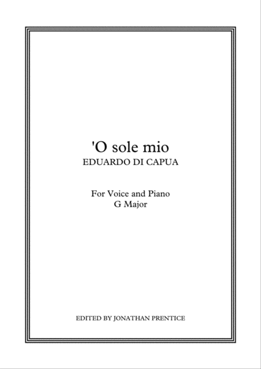 O sole mio (G Major) Voice scores gallery preview page 1