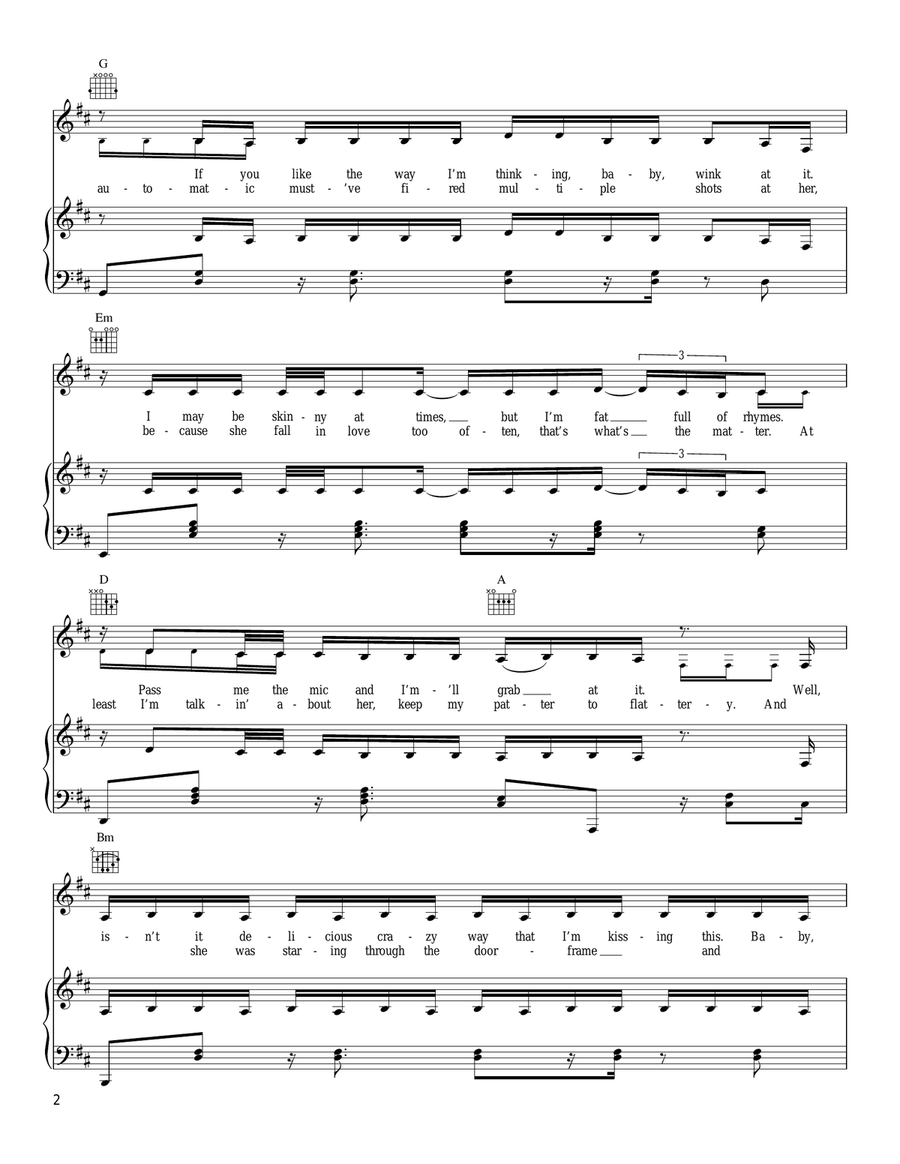 Geek In The Pink Piano, Vocal, Guitar scores gallery preview page 2