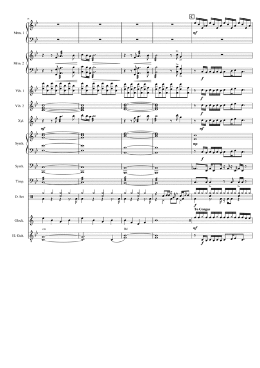 Kingdom Hearts Theme Percussion Ensemble scores gallery preview page 6