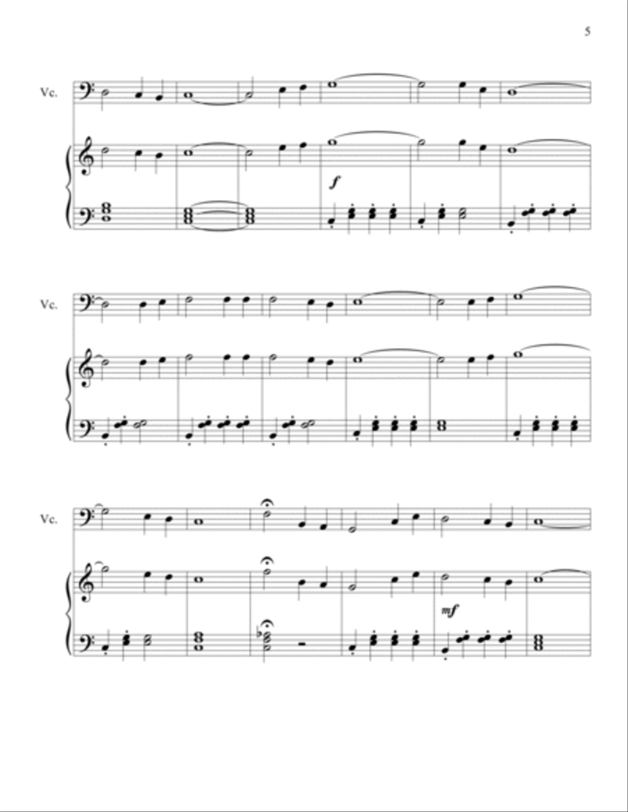 Easy Hymn Duets for Piano and Cello: 16 Hymns of the Faith String Duet scores gallery preview page 5