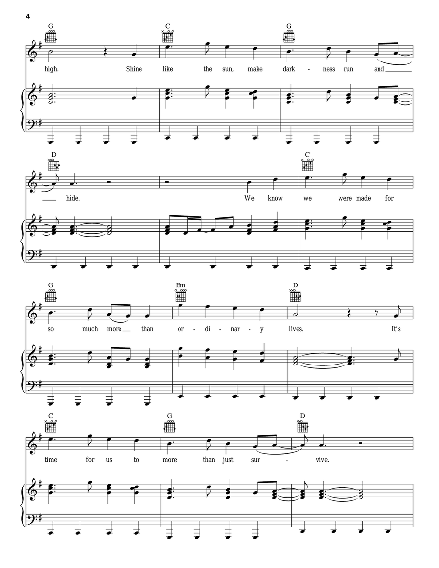 Thrive Piano, Vocal, Guitar scores gallery preview page 4
