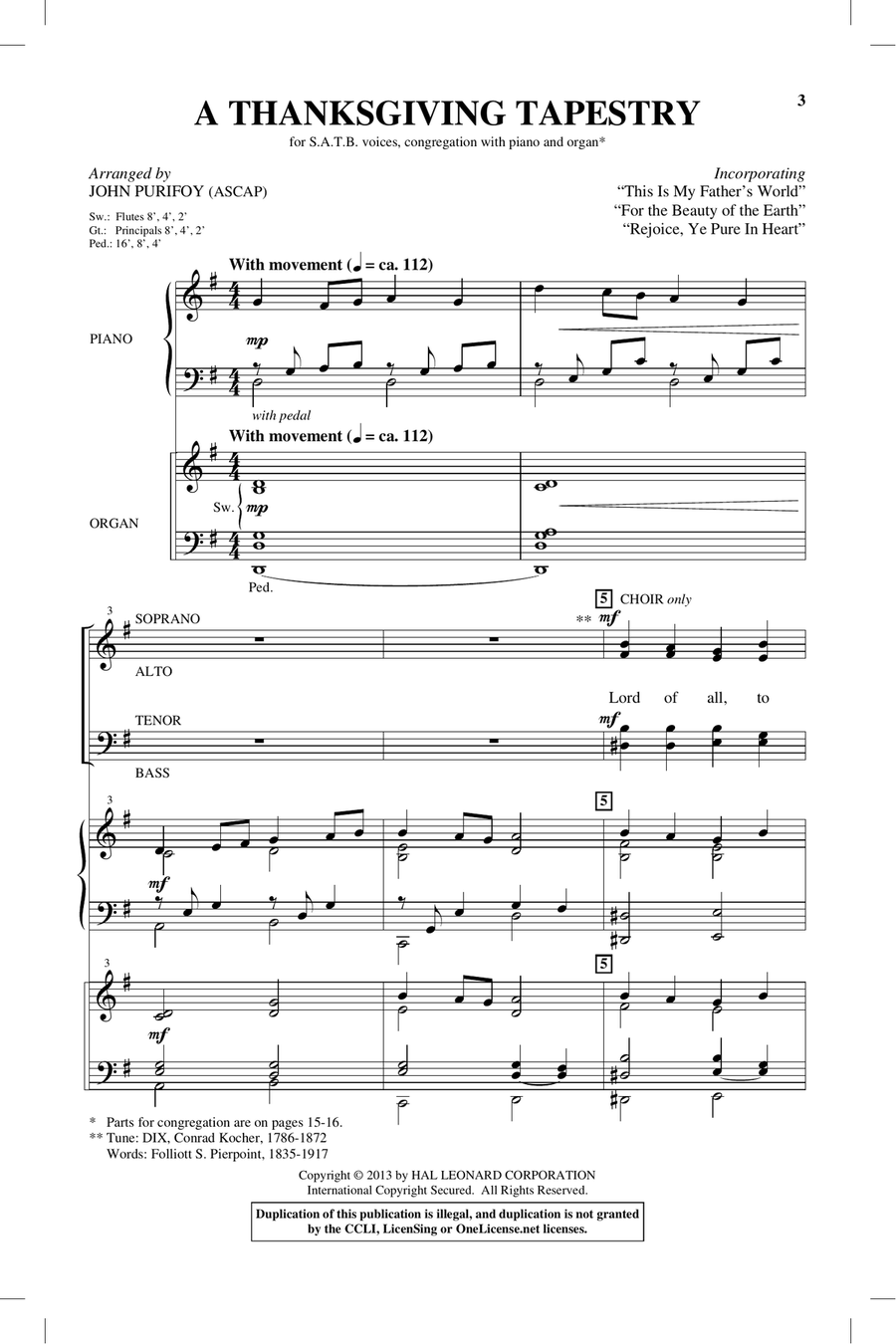 A Thanksgiving Tapestry A Thanksgiving Tapestry 4-Part scores gallery preview page 1