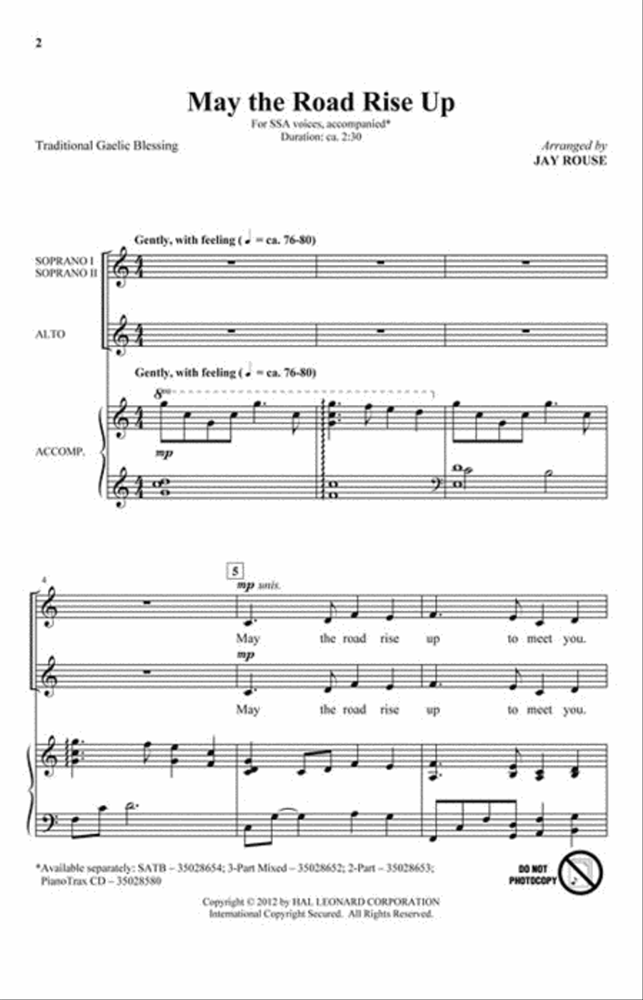 May the Road Rise Up SSA scores gallery preview page 2