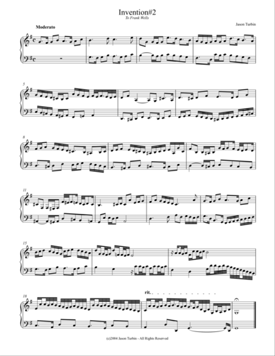 Invention #2 Piano Solo scores gallery preview page 1